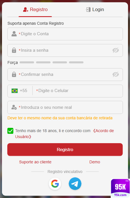 Experiência de Jogos 95k.com